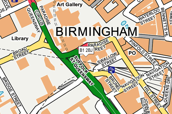 B1 2BJ map - OS OpenMap – Local (Ordnance Survey)