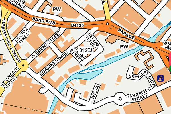 B1 2EJ map - OS OpenMap – Local (Ordnance Survey)