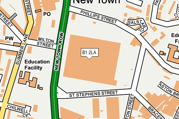 B1 2LA map - OS OpenMap – Local (Ordnance Survey)