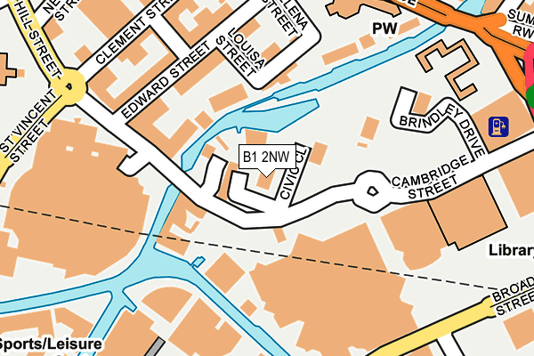 B1 2NW map - OS OpenMap – Local (Ordnance Survey)