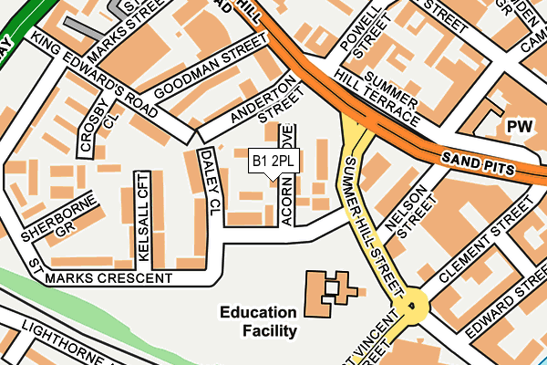 B1 2PL map - OS OpenMap – Local (Ordnance Survey)