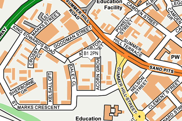 B1 2PN map - OS OpenMap – Local (Ordnance Survey)