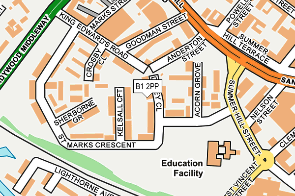 B1 2PP map - OS OpenMap – Local (Ordnance Survey)