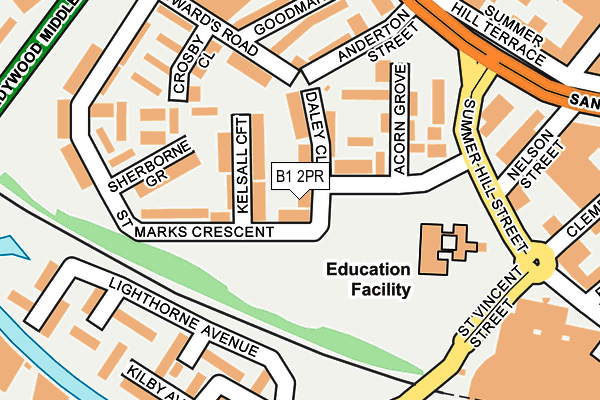 B1 2PR map - OS OpenMap – Local (Ordnance Survey)