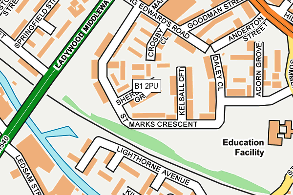 B1 2PU map - OS OpenMap – Local (Ordnance Survey)