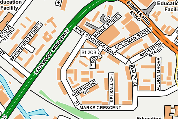 B1 2QB map - OS OpenMap – Local (Ordnance Survey)