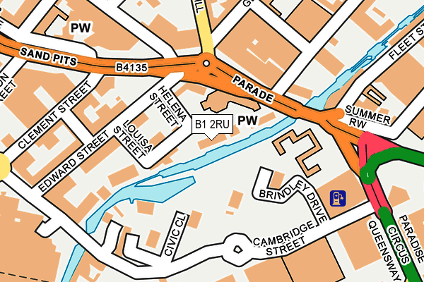 B1 2RU map - OS OpenMap – Local (Ordnance Survey)