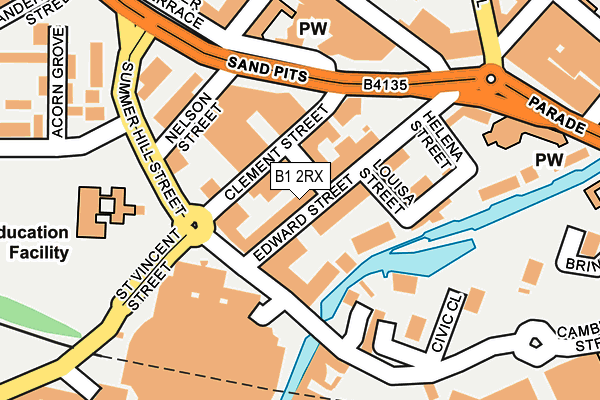B1 2RX map - OS OpenMap – Local (Ordnance Survey)