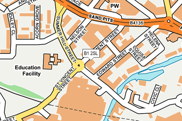 B1 2SL map - OS OpenMap – Local (Ordnance Survey)