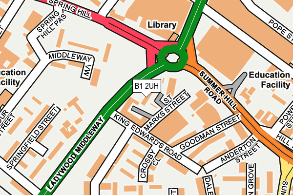 B1 2UH map - OS OpenMap – Local (Ordnance Survey)