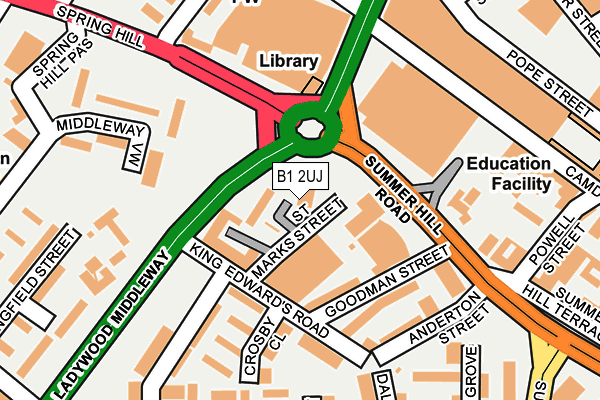 B1 2UJ map - OS OpenMap – Local (Ordnance Survey)