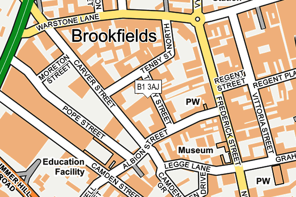 B1 3AJ map - OS OpenMap – Local (Ordnance Survey)