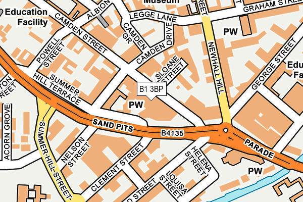 B1 3BP map - OS OpenMap – Local (Ordnance Survey)