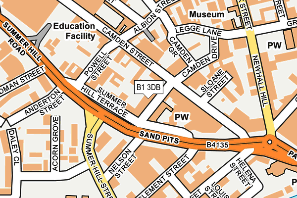 B1 3DB map - OS OpenMap – Local (Ordnance Survey)