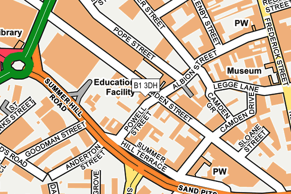 B1 3DH map - OS OpenMap – Local (Ordnance Survey)