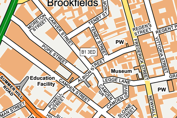 B1 3ED map - OS OpenMap – Local (Ordnance Survey)