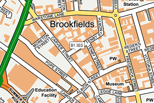 B1 3ES map - OS OpenMap – Local (Ordnance Survey)