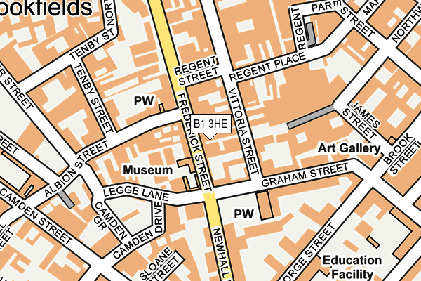 B1 3HE map - OS OpenMap – Local (Ordnance Survey)