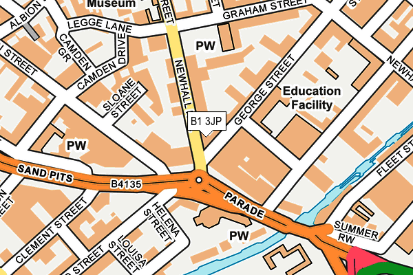 B1 3JP map - OS OpenMap – Local (Ordnance Survey)