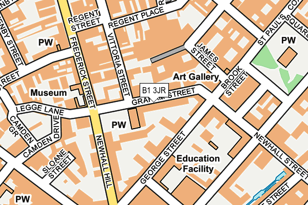 B1 3JR map - OS OpenMap – Local (Ordnance Survey)