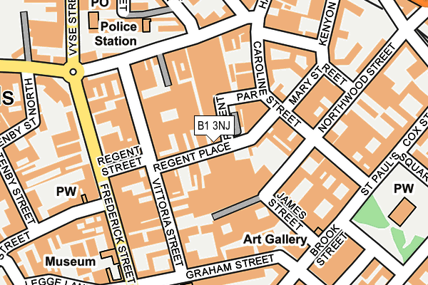 B1 3NJ map - OS OpenMap – Local (Ordnance Survey)