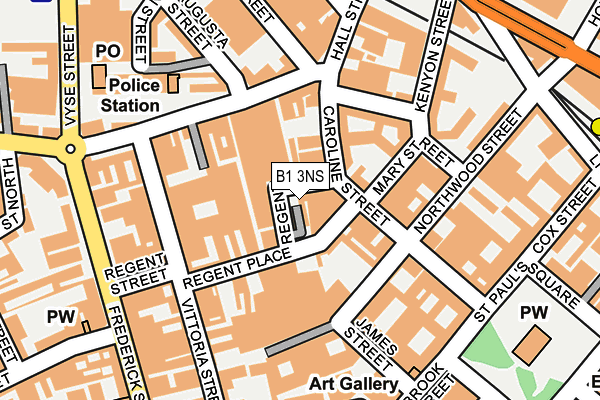 B1 3NS map - OS OpenMap – Local (Ordnance Survey)