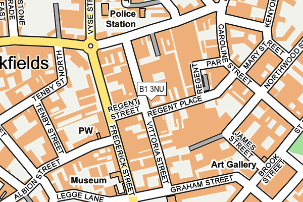 B1 3NU map - OS OpenMap – Local (Ordnance Survey)