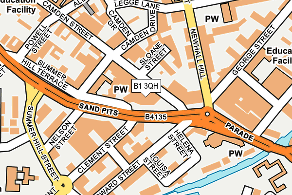 B1 3QH map - OS OpenMap – Local (Ordnance Survey)