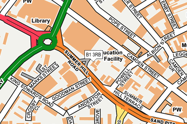 B1 3RB map - OS OpenMap – Local (Ordnance Survey)