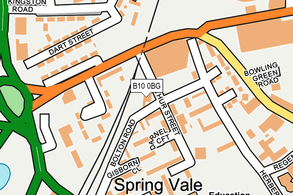 B10 0BG map - OS OpenMap – Local (Ordnance Survey)