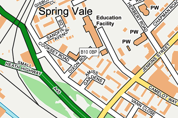 B10 0BP map - OS OpenMap – Local (Ordnance Survey)