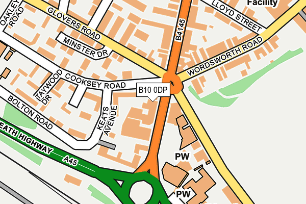 B10 0DP map - OS OpenMap – Local (Ordnance Survey)