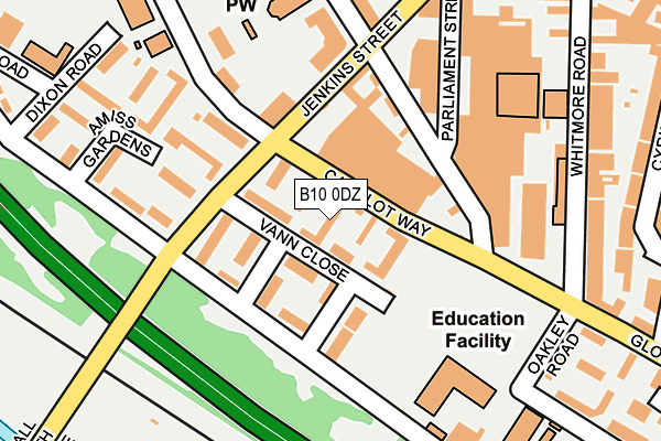 B10 0DZ map - OS OpenMap – Local (Ordnance Survey)