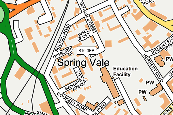 B10 0EB map - OS OpenMap – Local (Ordnance Survey)