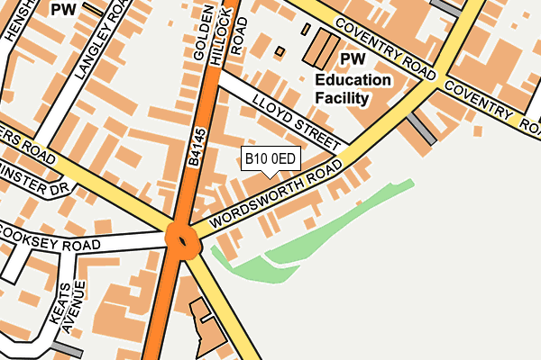 B10 0ED map - OS OpenMap – Local (Ordnance Survey)