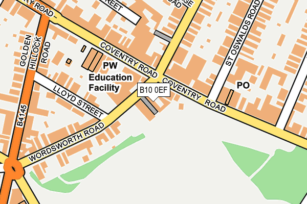 B10 0EF map - OS OpenMap – Local (Ordnance Survey)