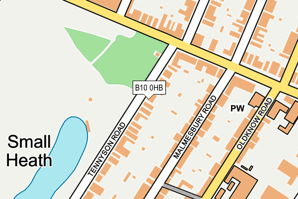 B10 0HB map - OS OpenMap – Local (Ordnance Survey)