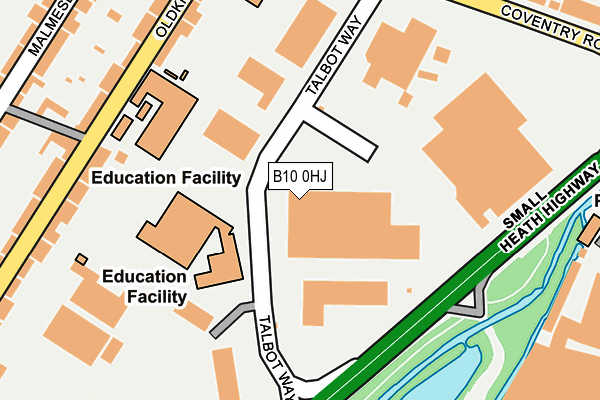 B10 0HJ map - OS OpenMap – Local (Ordnance Survey)