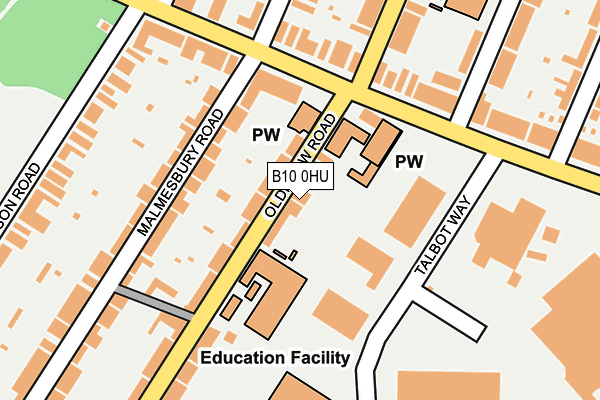 B10 0HU map - OS OpenMap – Local (Ordnance Survey)