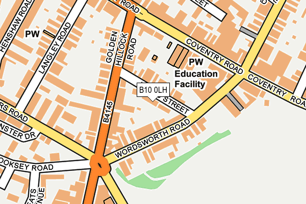 B10 0LH map - OS OpenMap – Local (Ordnance Survey)