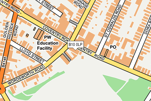 B10 0LP map - OS OpenMap – Local (Ordnance Survey)