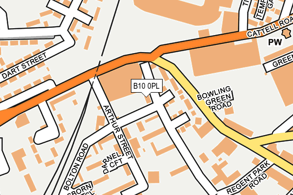 B10 0PL map - OS OpenMap – Local (Ordnance Survey)