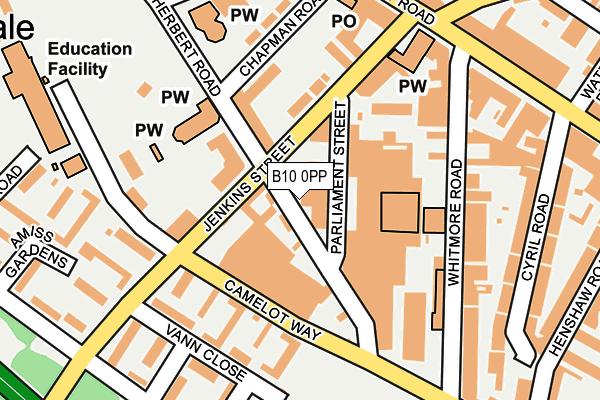 B10 0PP map - OS OpenMap – Local (Ordnance Survey)