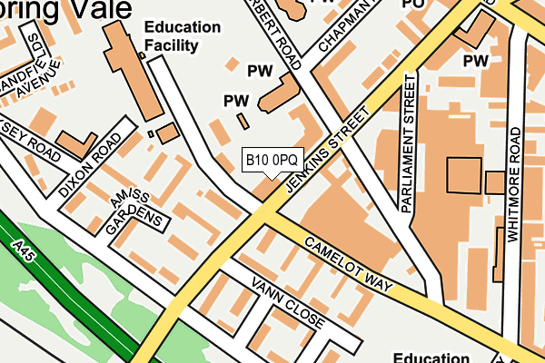 B10 0PQ map - OS OpenMap – Local (Ordnance Survey)