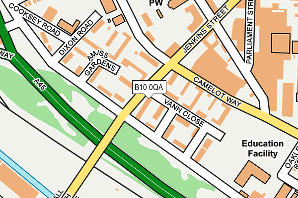 B10 0QA map - OS OpenMap – Local (Ordnance Survey)