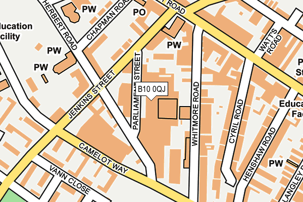 B10 0QJ map - OS OpenMap – Local (Ordnance Survey)