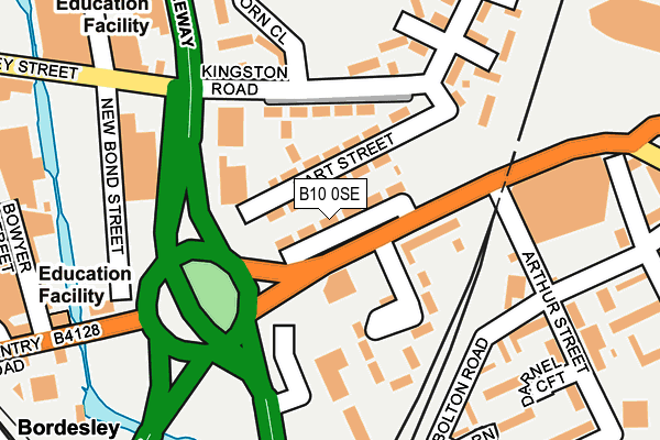 B10 0SE map - OS OpenMap – Local (Ordnance Survey)