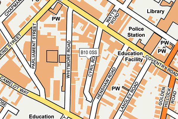 B10 0SS map - OS OpenMap – Local (Ordnance Survey)