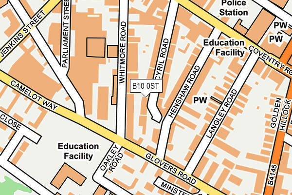 B10 0ST map - OS OpenMap – Local (Ordnance Survey)