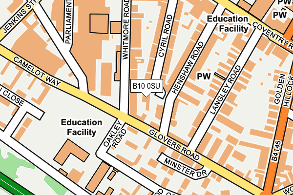 B10 0SU map - OS OpenMap – Local (Ordnance Survey)